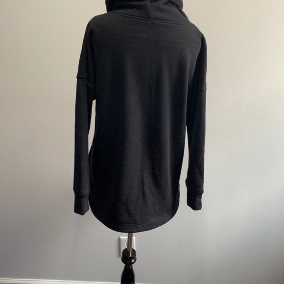 Mono B Pullover Sweatshirt Black  Women’s Med cowl neck drawstring fleece lined - Picture 10 of 16